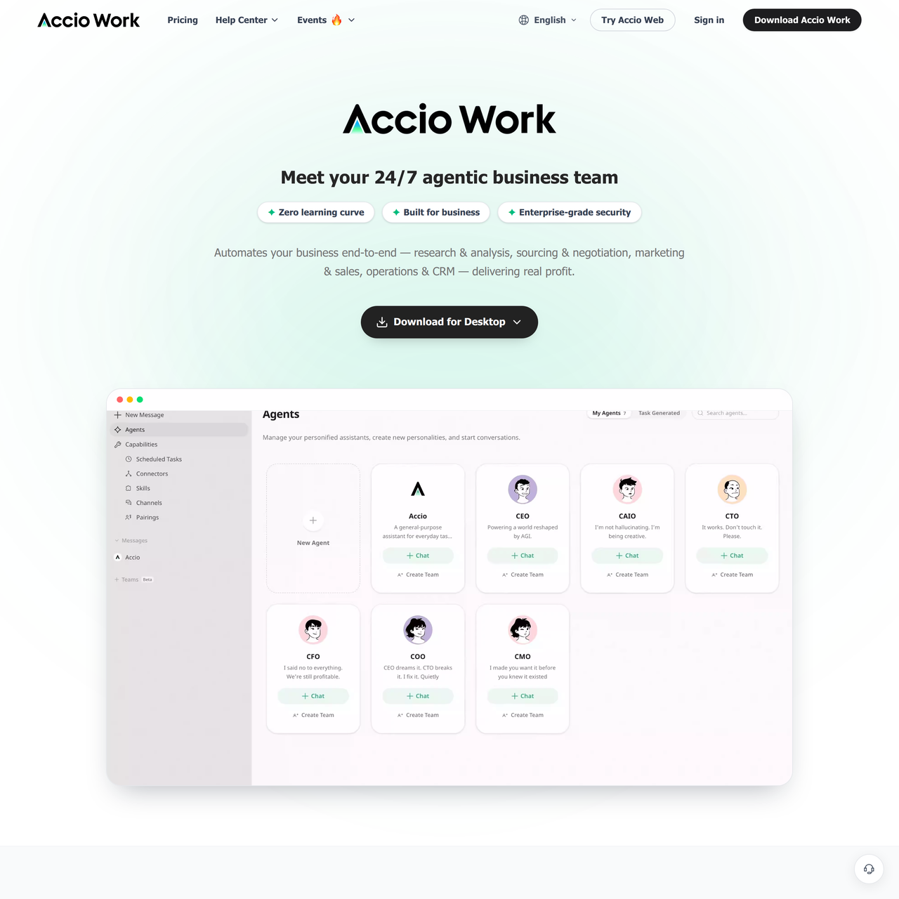 Screenshot of Accio