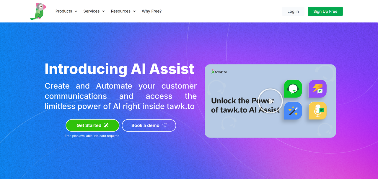 Screenshot of AI Assist by Tawk