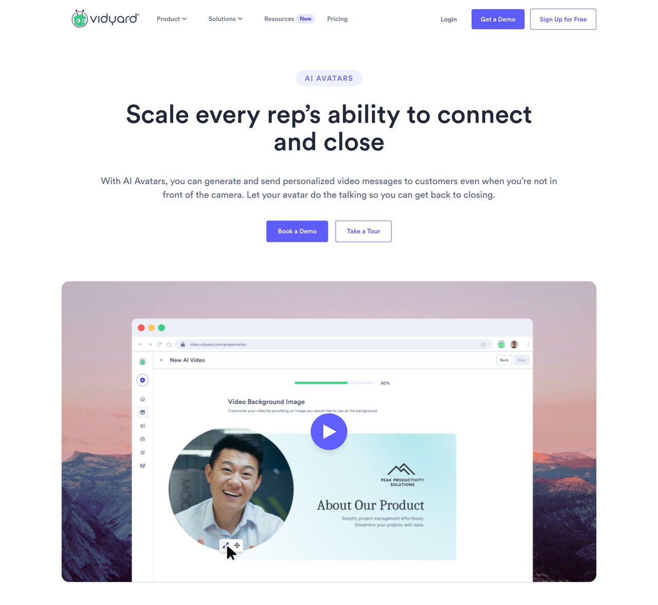 Screenshot of AI Avatars by Vidyard