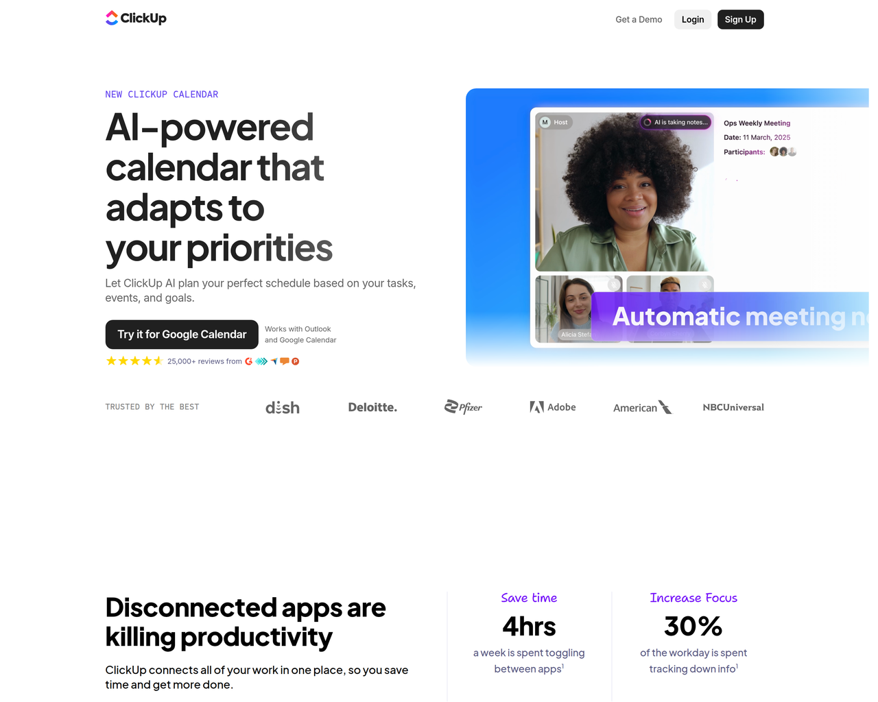 Screenshot of AI Calendar ClickUp