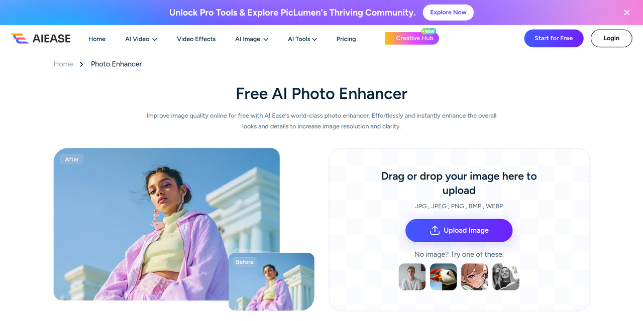 Screenshot of AI Ease Photo Enhancer