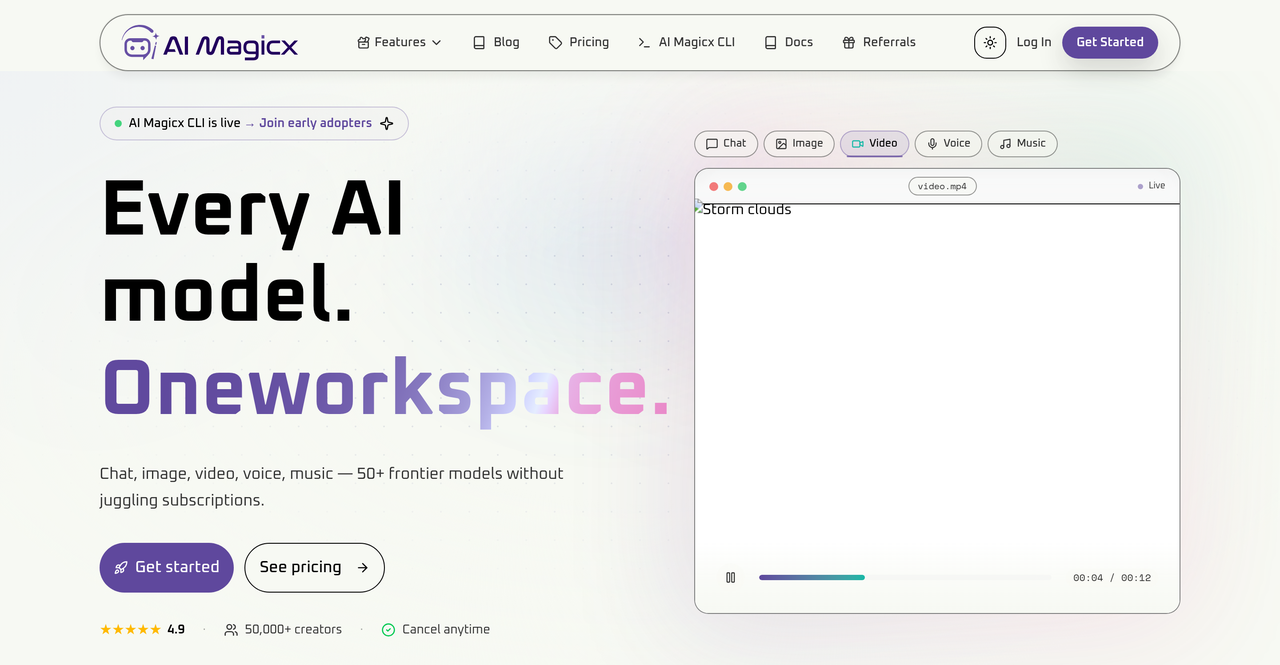 Screenshot of AI Magicx