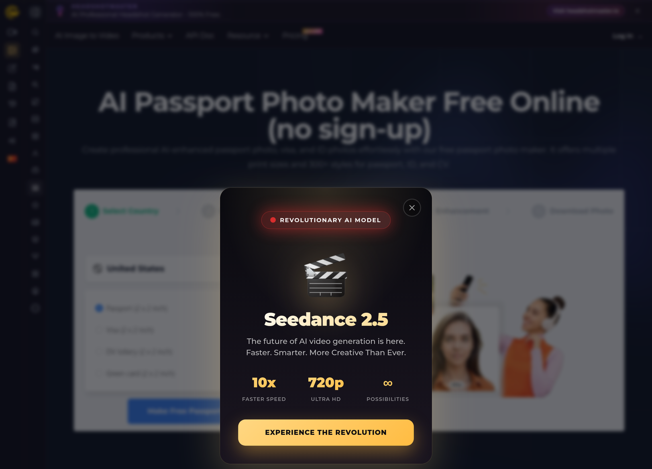 Screenshot of Supawork’s AI-Powered Passport Size Photo Maker