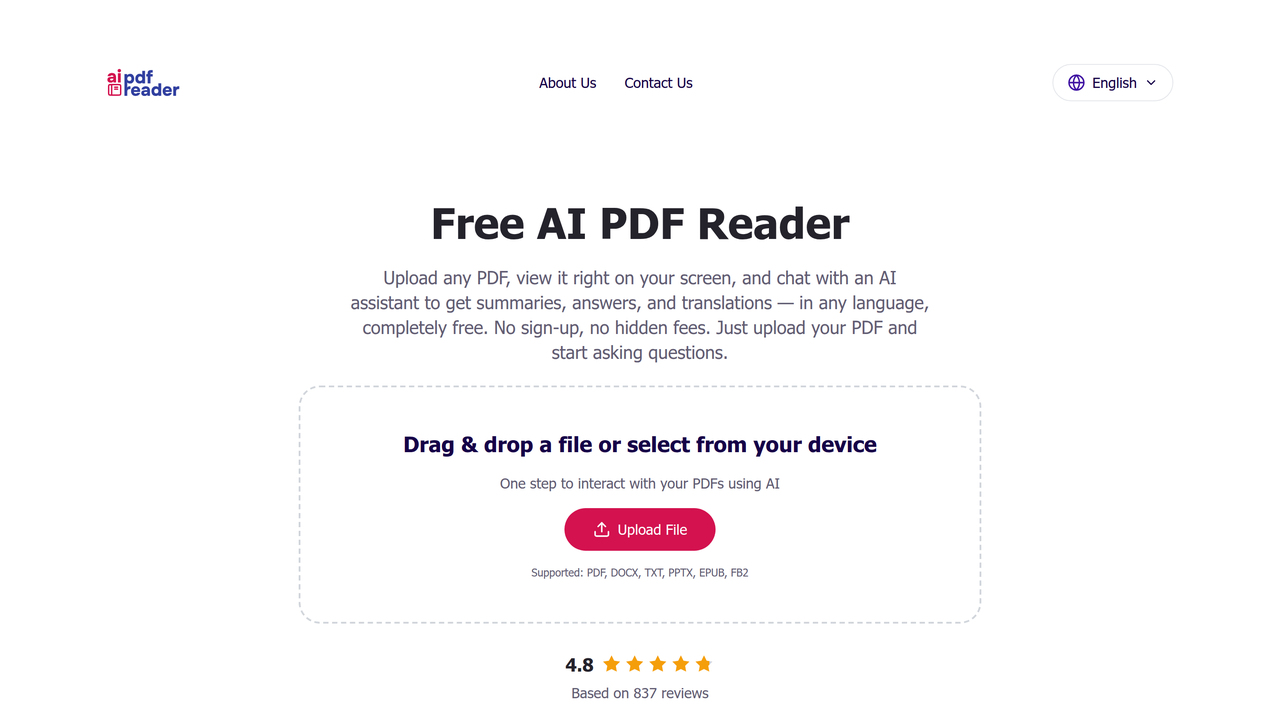 Screenshot of AI PDF Reader