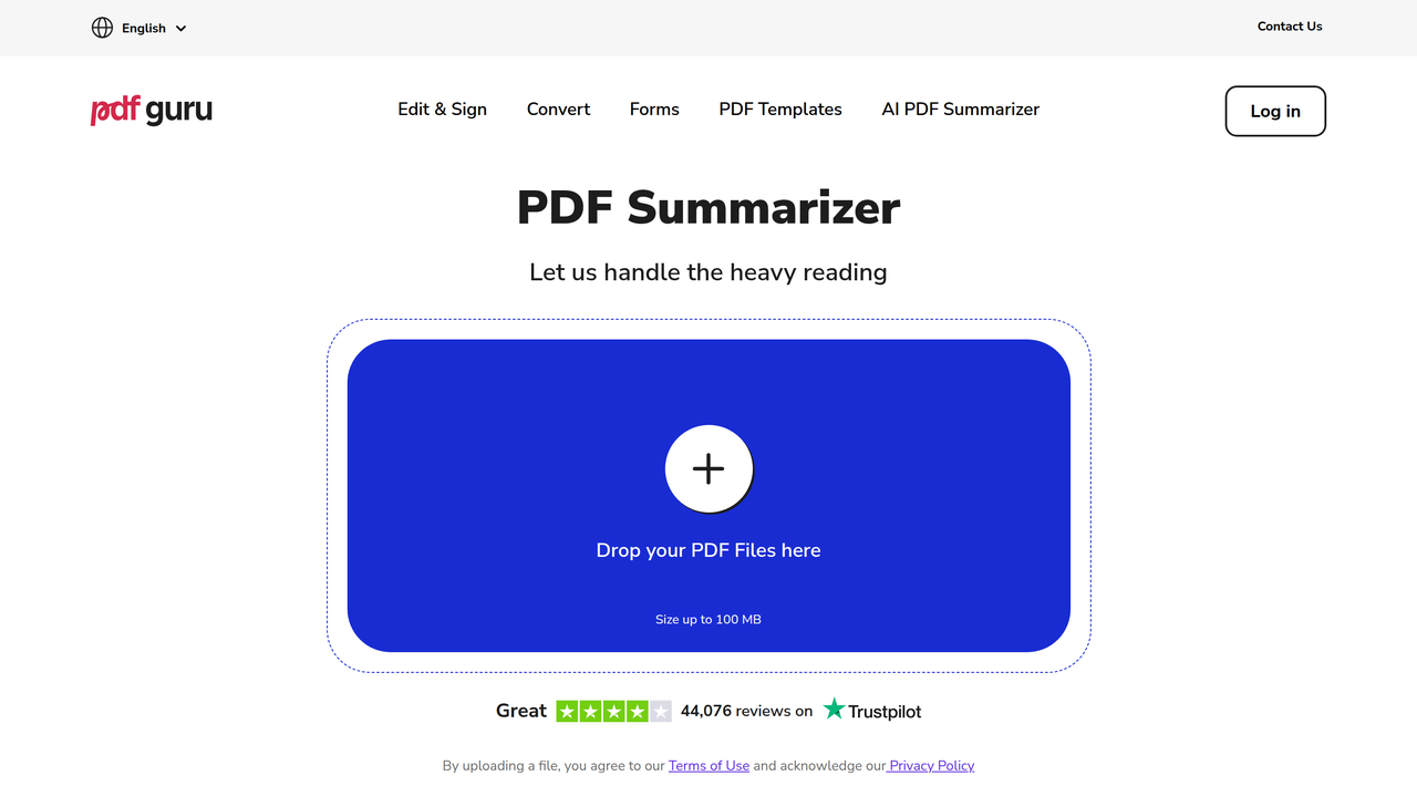 Screenshot of AI PDF Summarizer