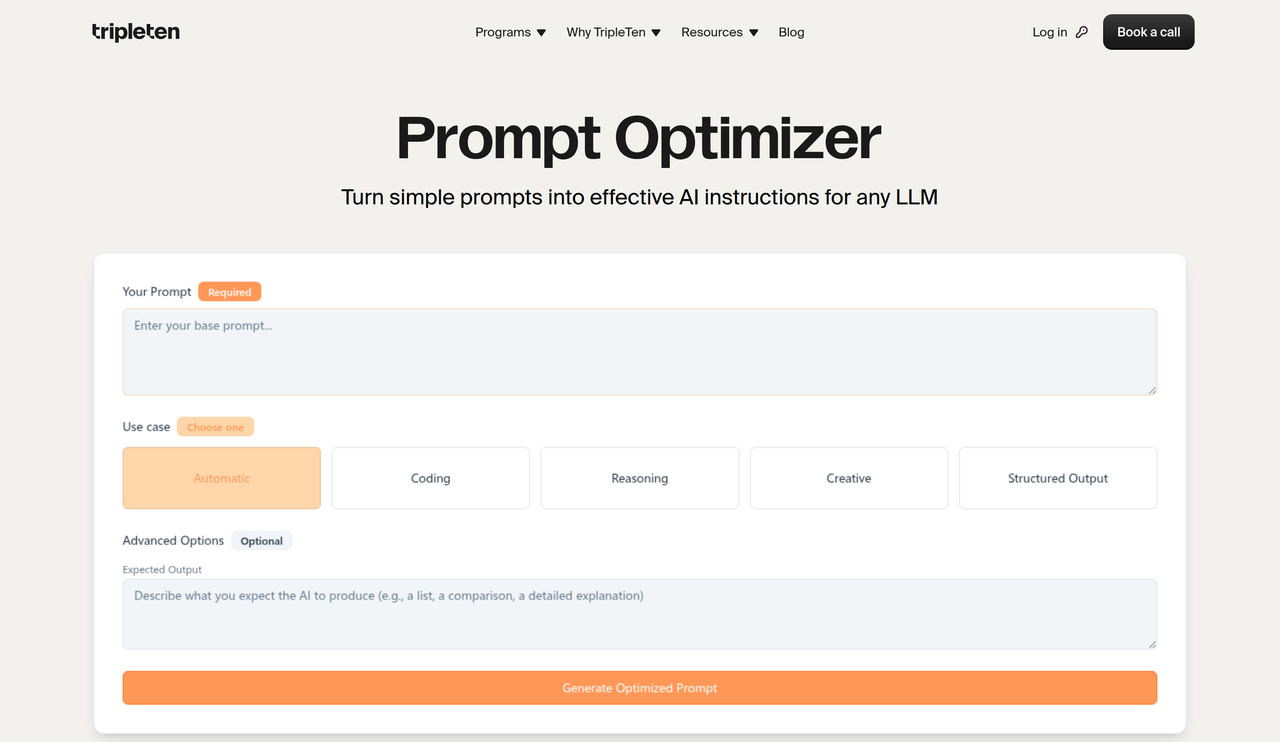 Screenshot of AI Prompt Optimizer