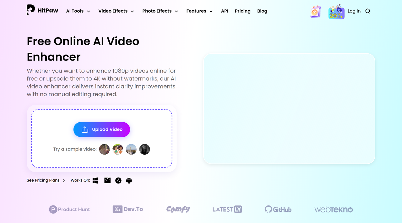Screenshot of AI Video Enhancer Online