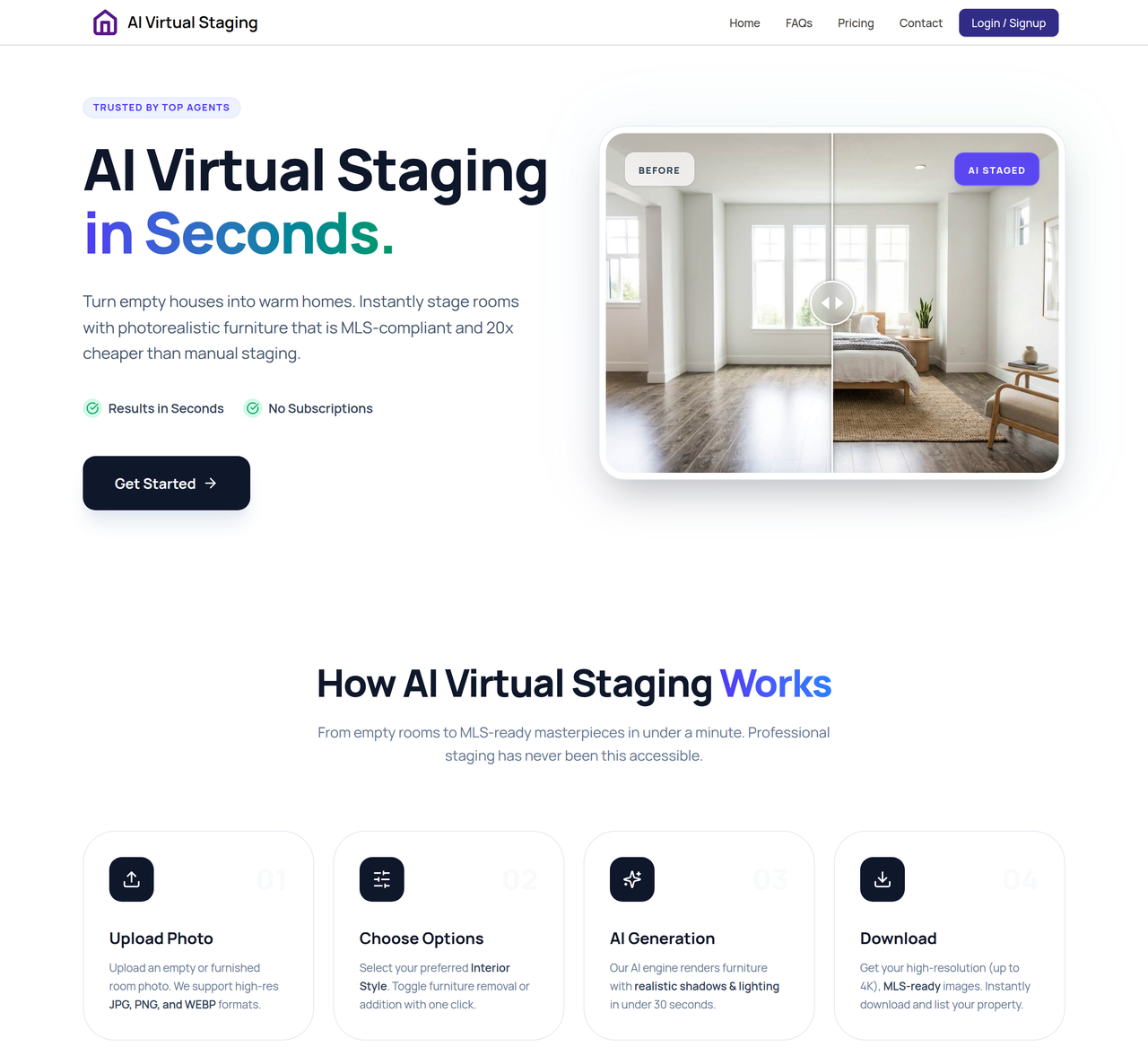 Screenshot of AI Virtual Staging