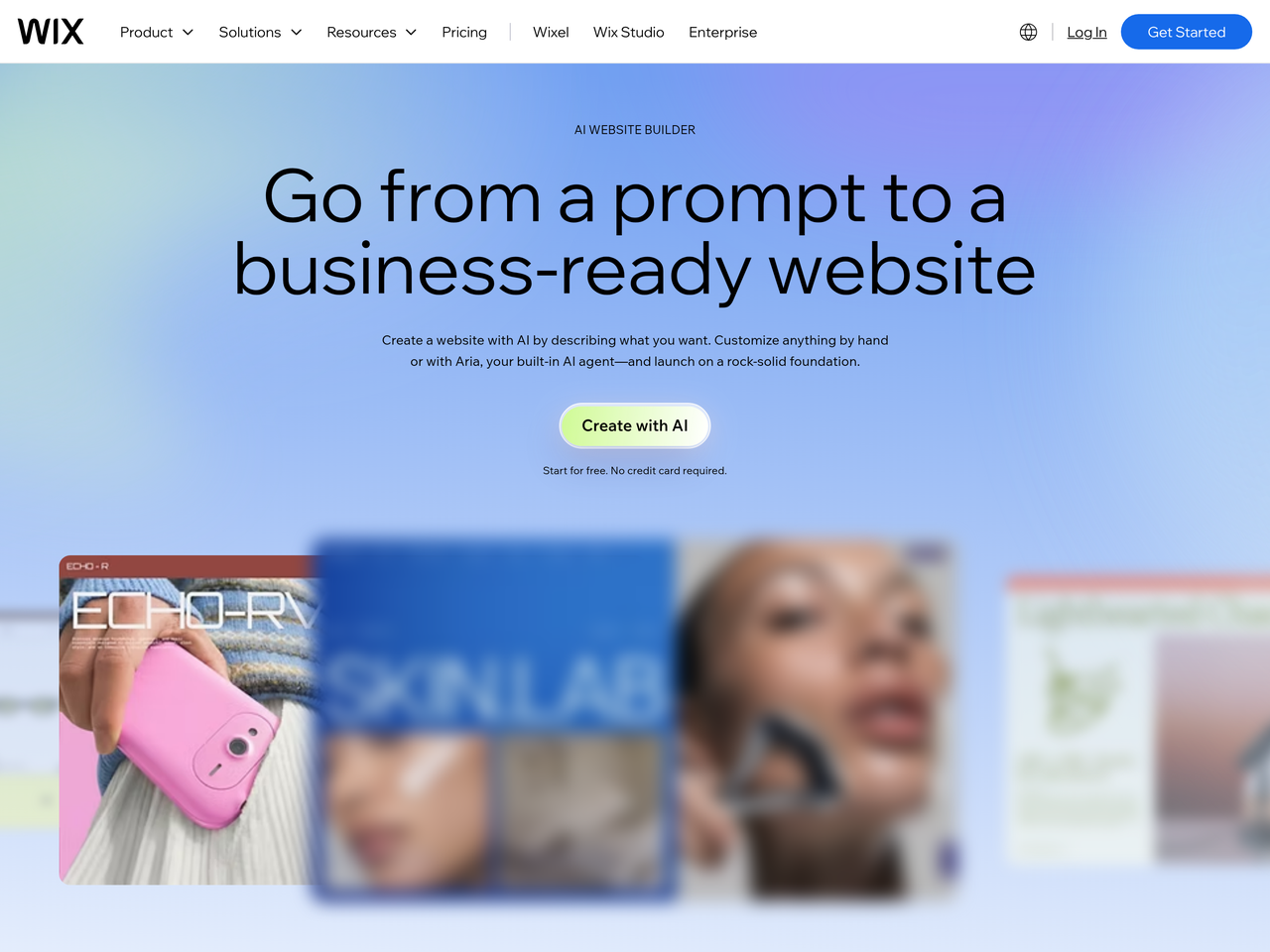 Screenshot of AI Website Builder Wix