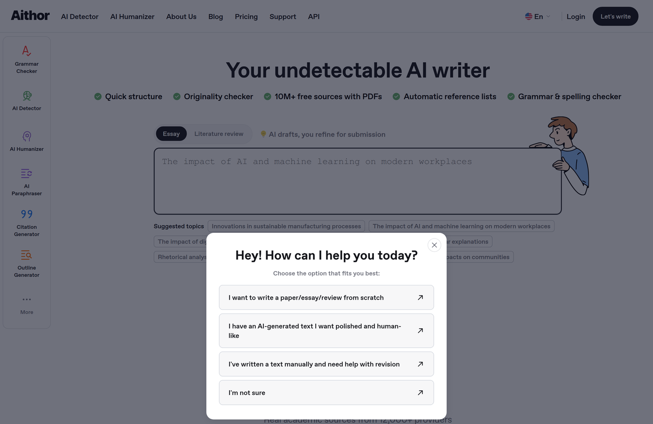 Screenshot of Aithor