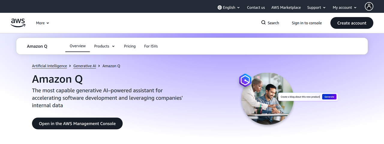 Screenshot of Amazon Q