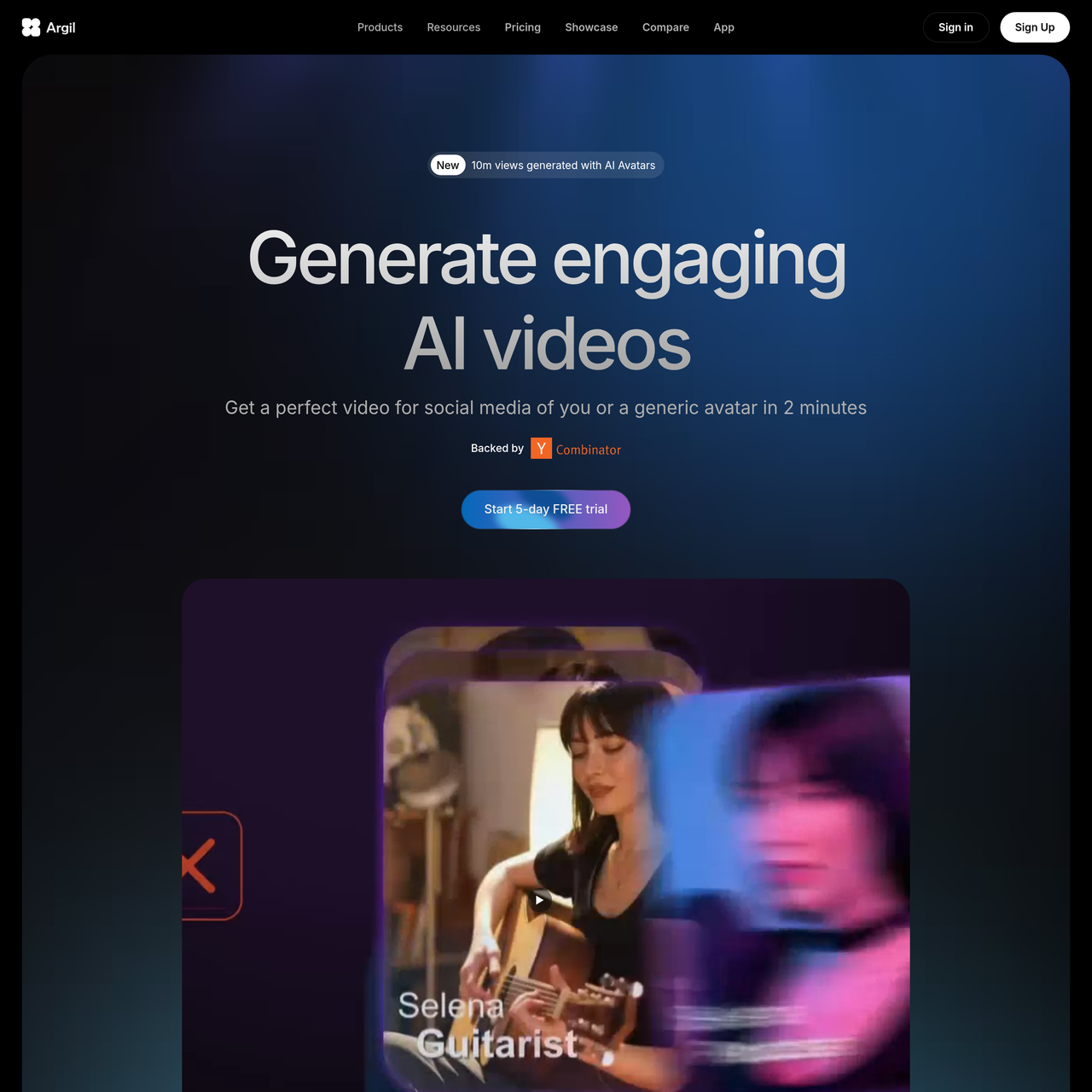 Screenshot of Argil AI