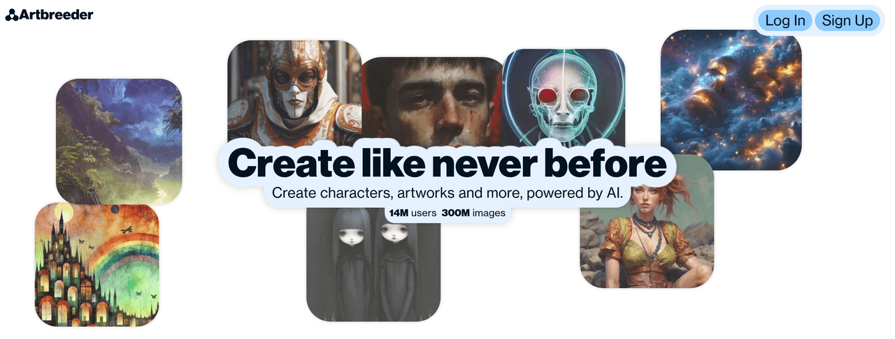 Screenshot of Artbreeder