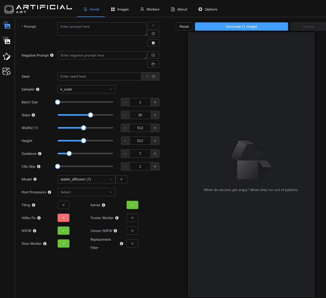 Screenshot of Artificial Art