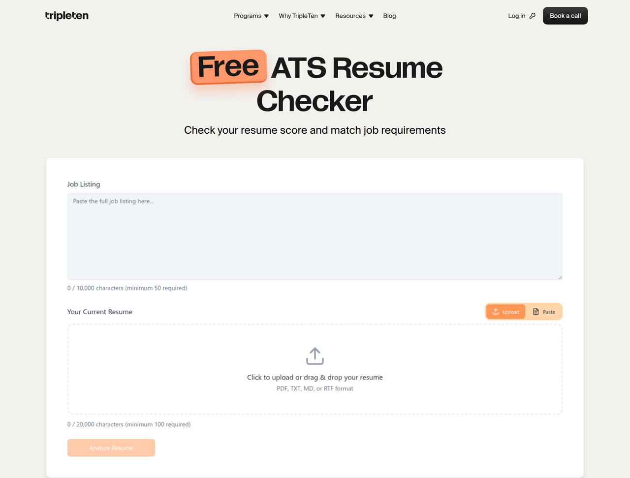 Screenshot of ATS Resume Checker