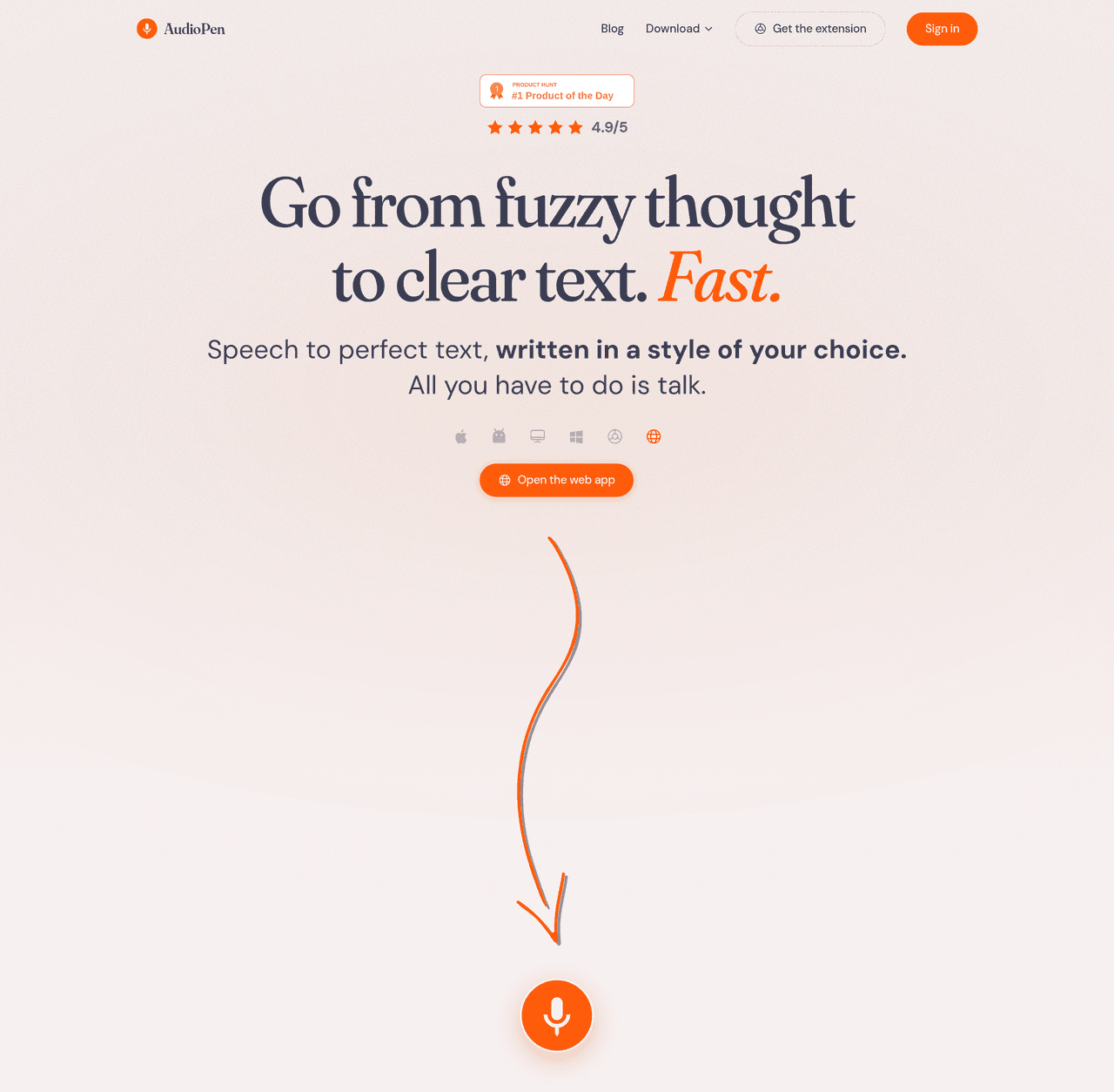 Screenshot of AudioPen