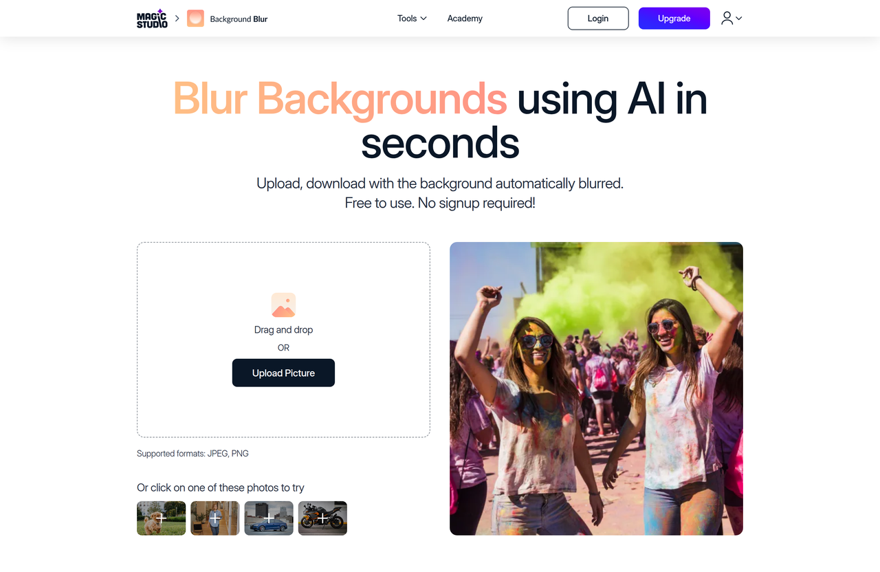 Screenshot of Backgrounds Blur