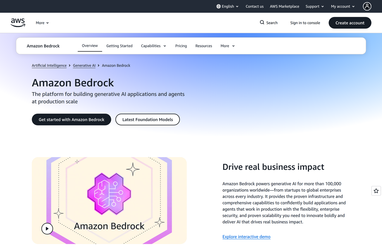 Screenshot of Bedrock