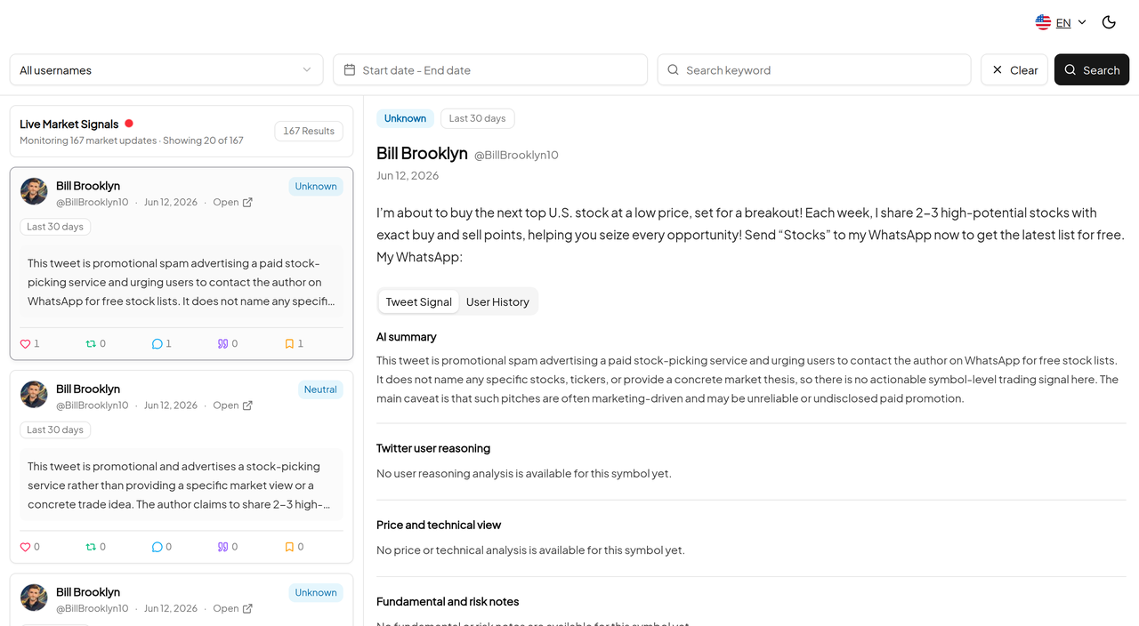 Screenshot of BestStock AI