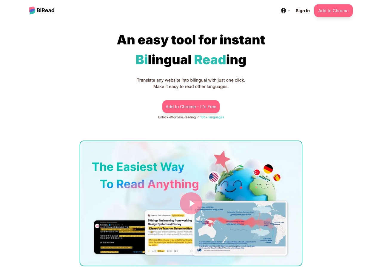 Screenshot of BiRead