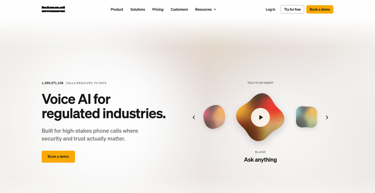 Screenshot of Bland.ai