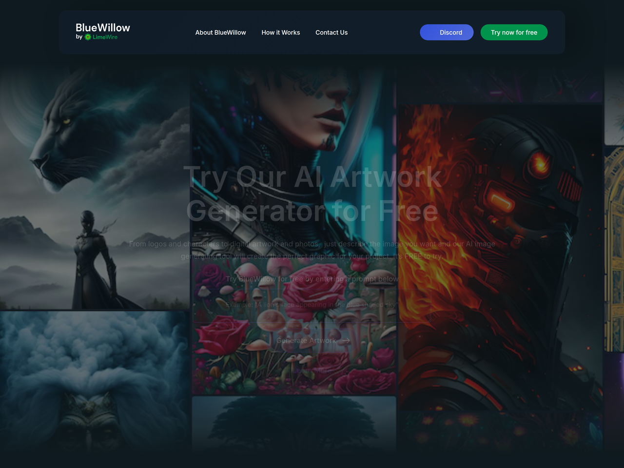 Screenshot of BlueWillow