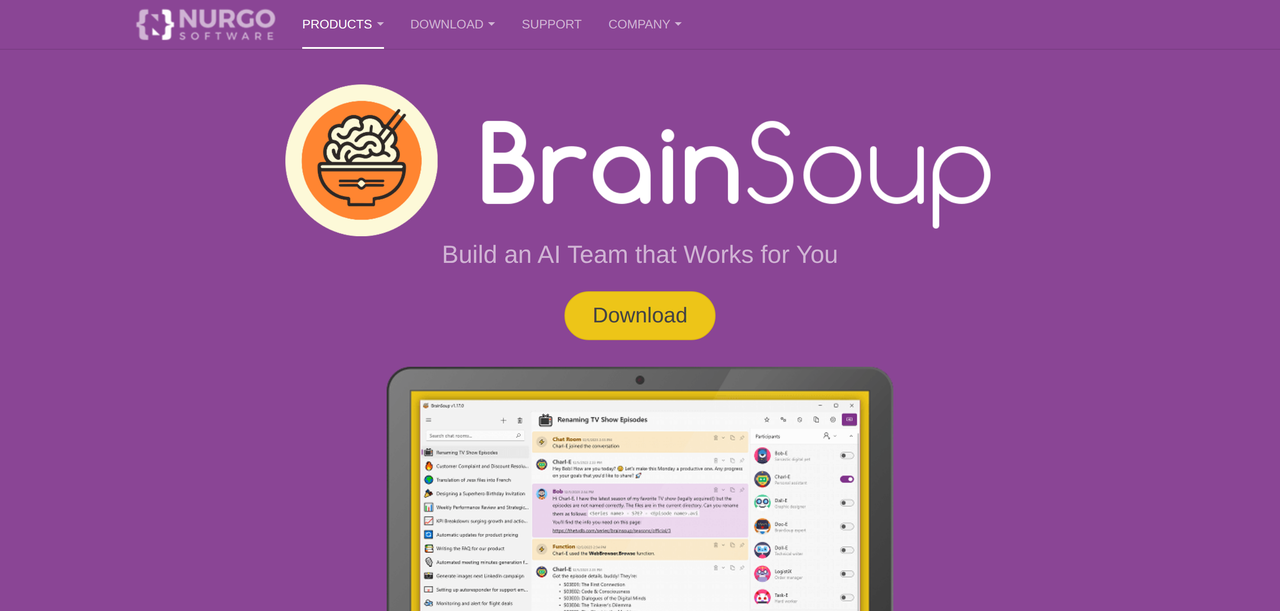 Screenshot of BrainSoup