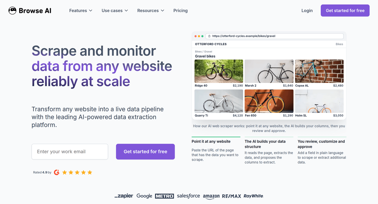 Screenshot of Browse AI