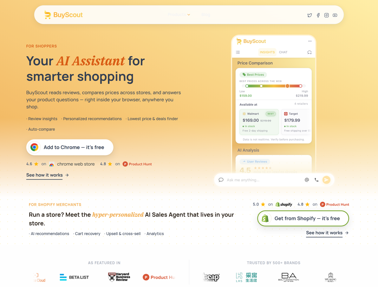 Screenshot of BuyScout