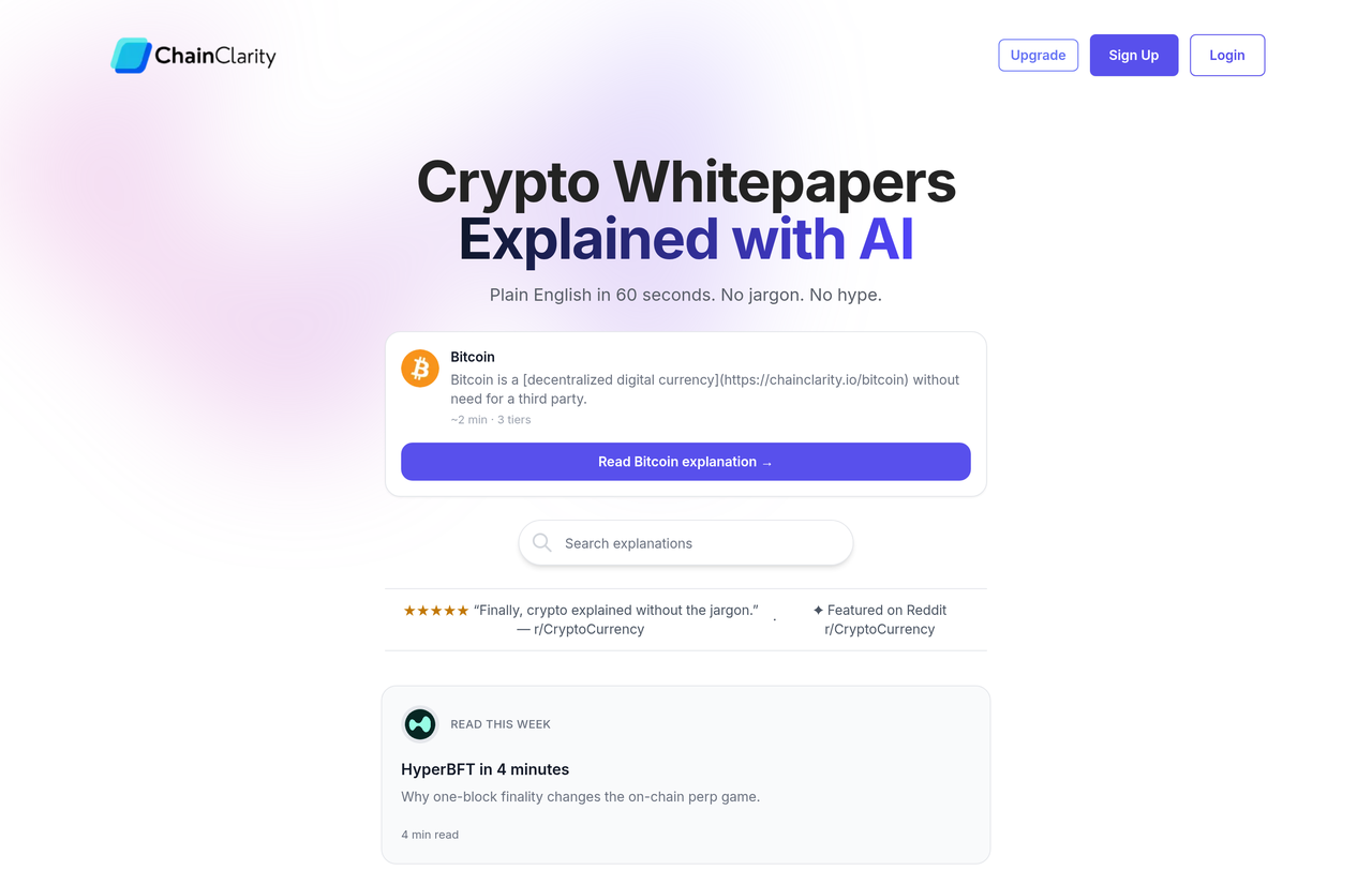 Screenshot of ChainClarity