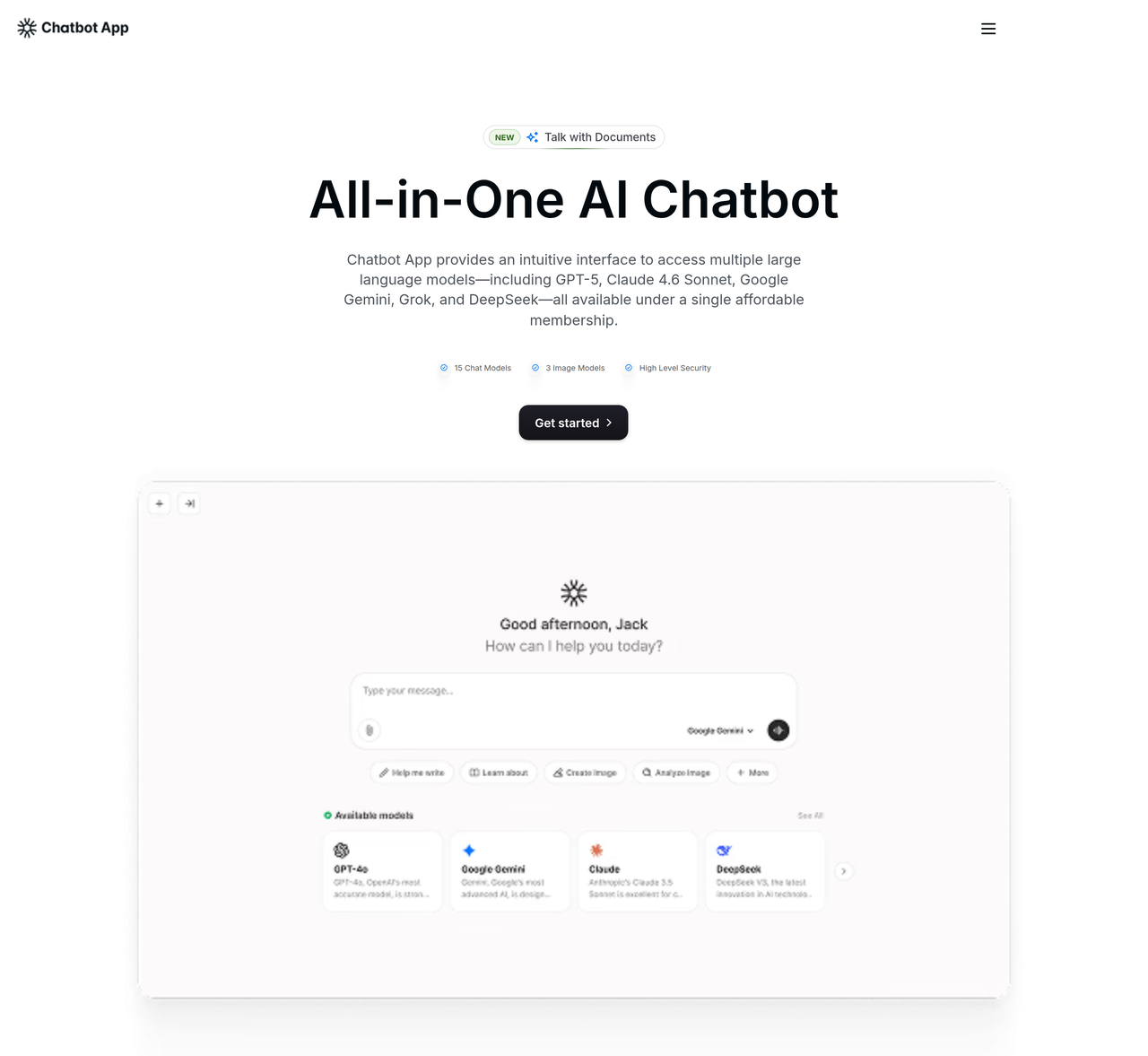 Screenshot of Chatbot App