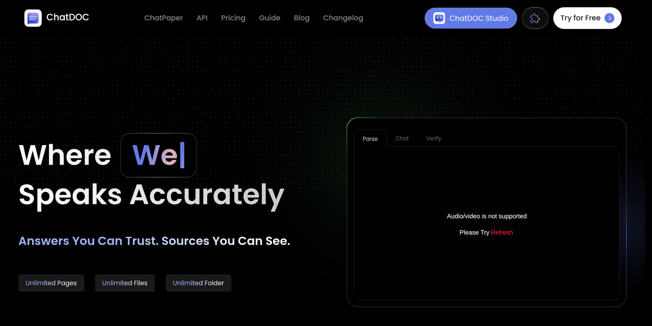 Screenshot of ChatDOC