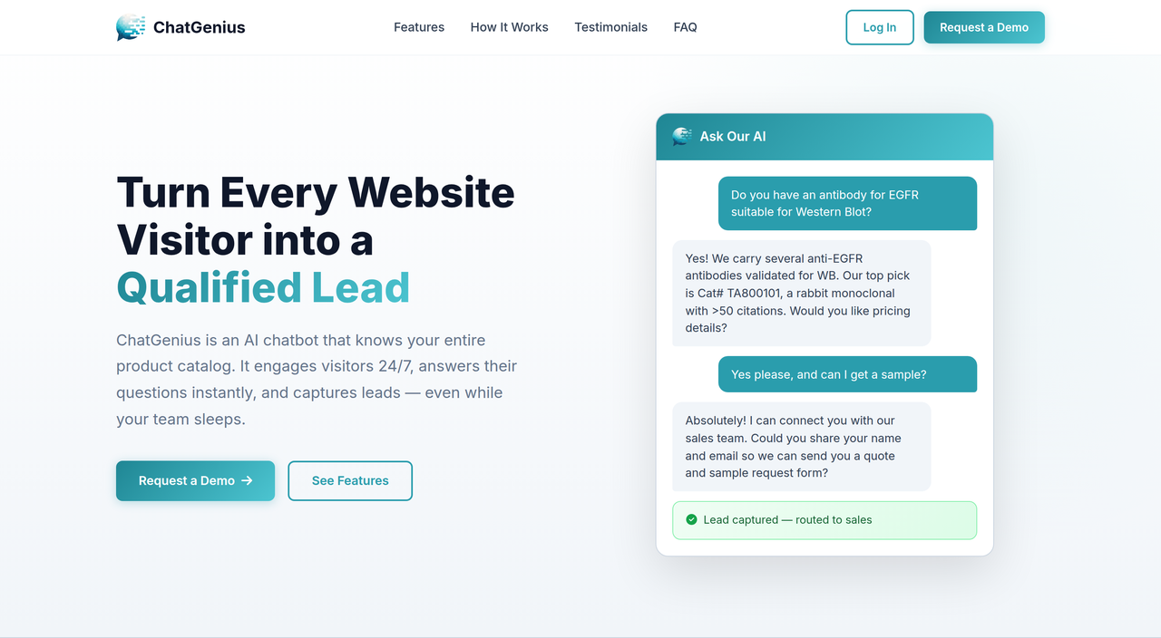 Screenshot of ChatGenius
