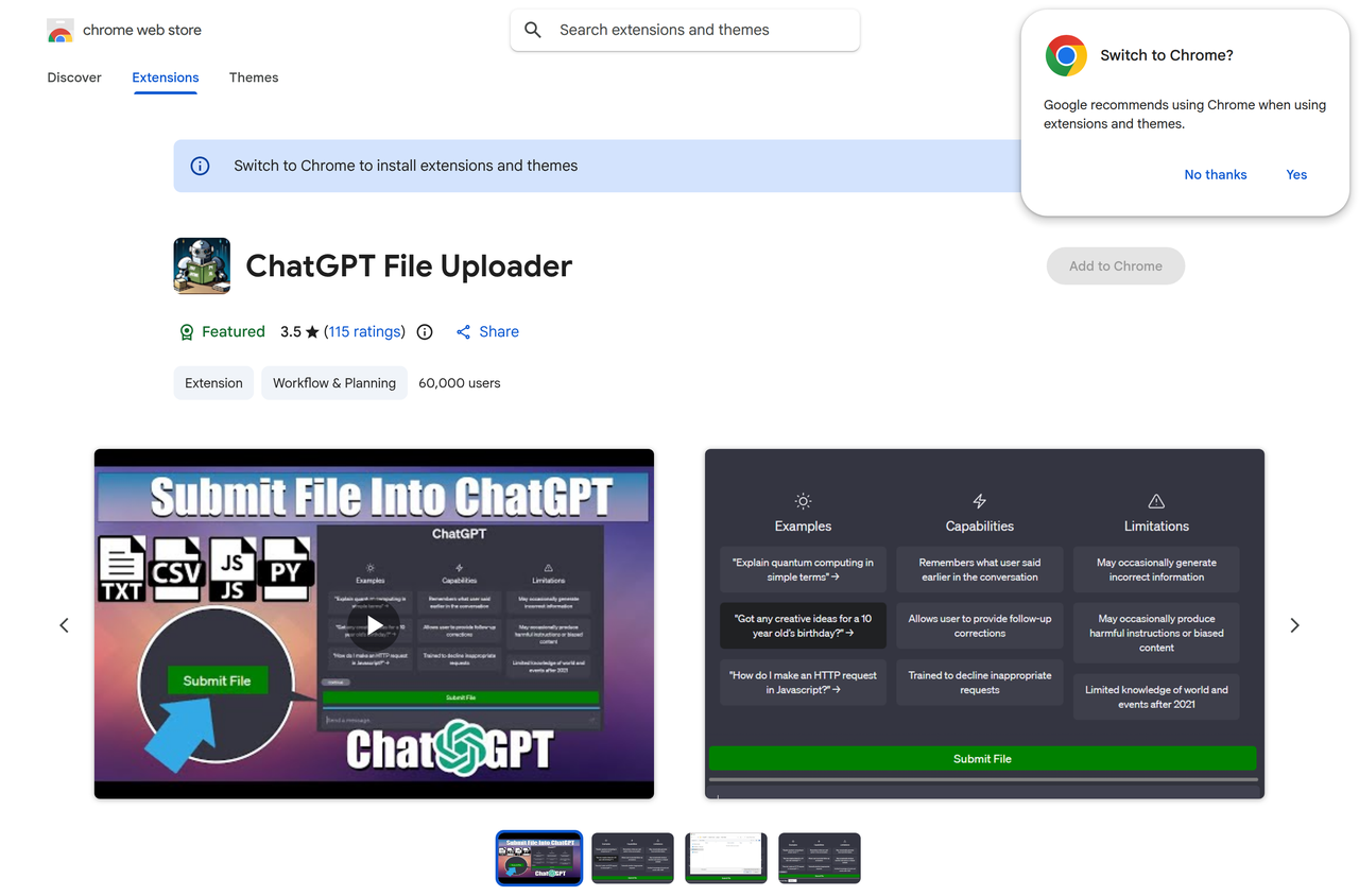 Screenshot of ChatGPT File Uploader