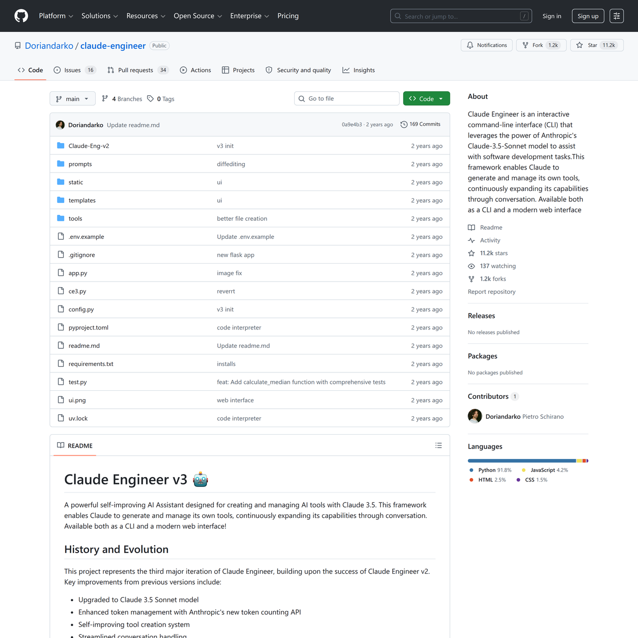 Screenshot of Claude Engineer