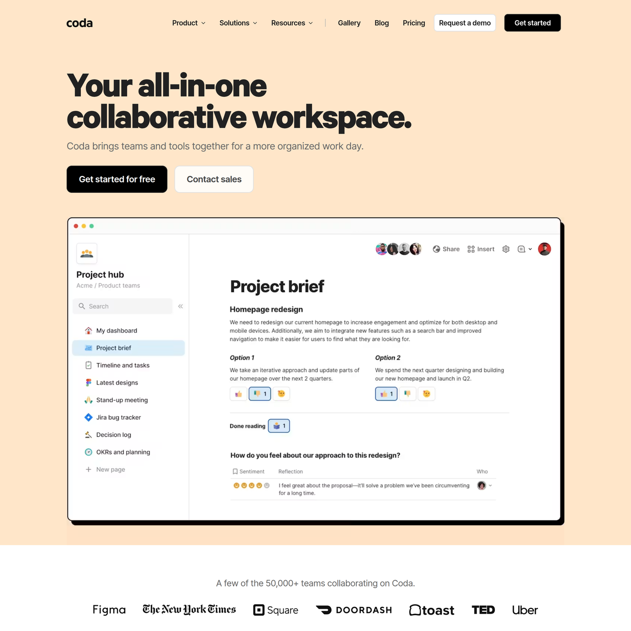 Screenshot of Coda AI