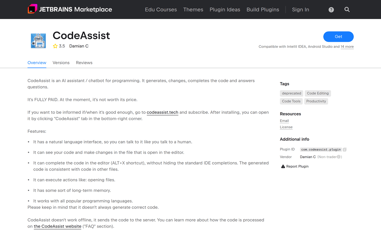 Screenshot of CodeAssist