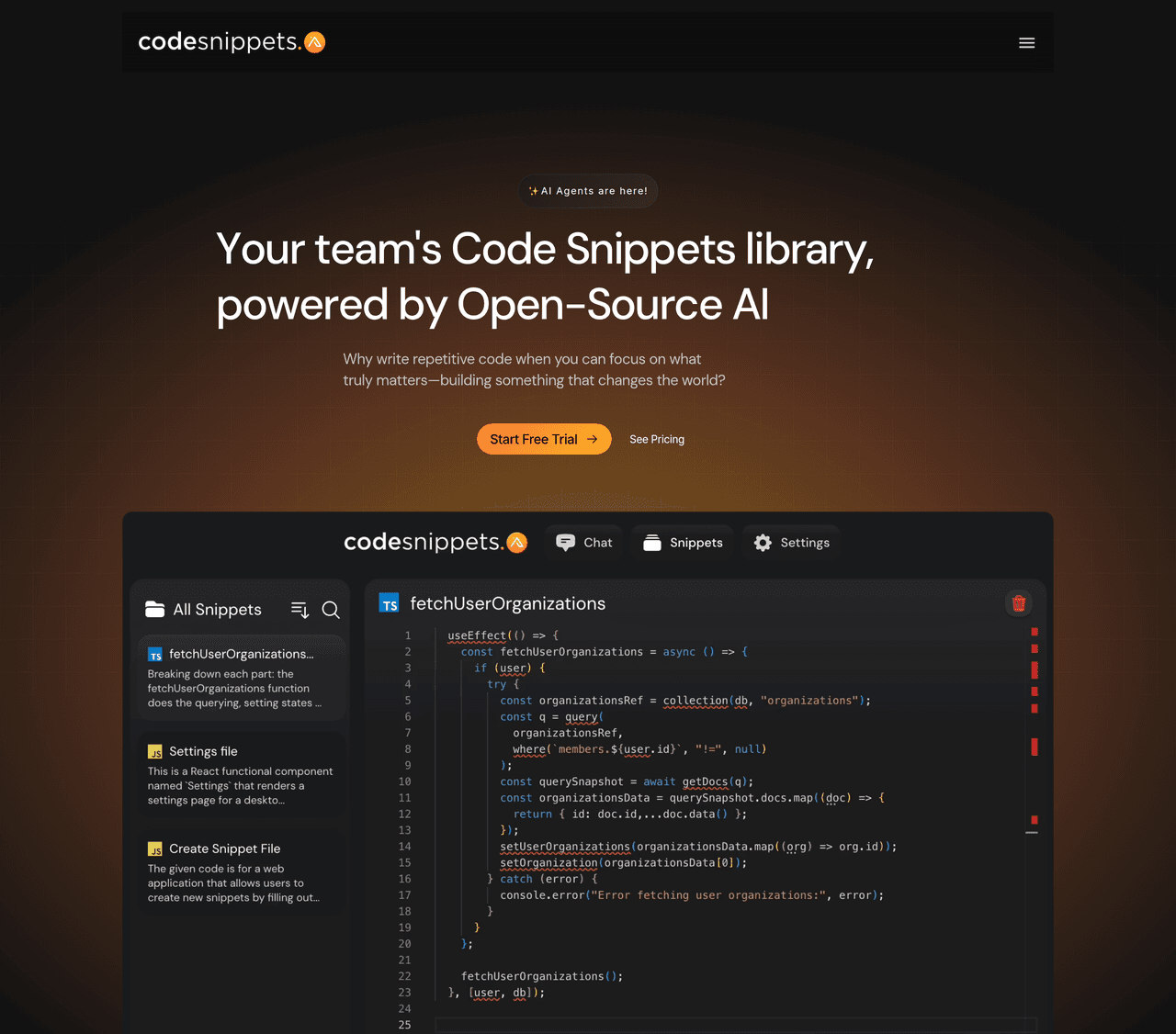 Screenshot of Codesnippets