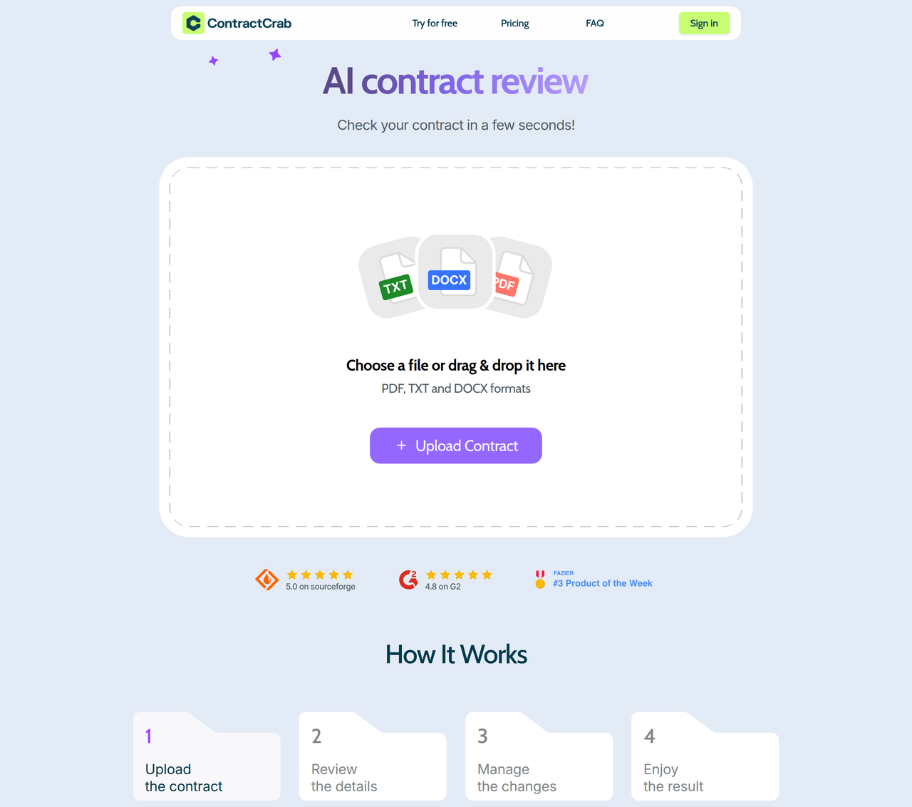 Screenshot of ContractCrab