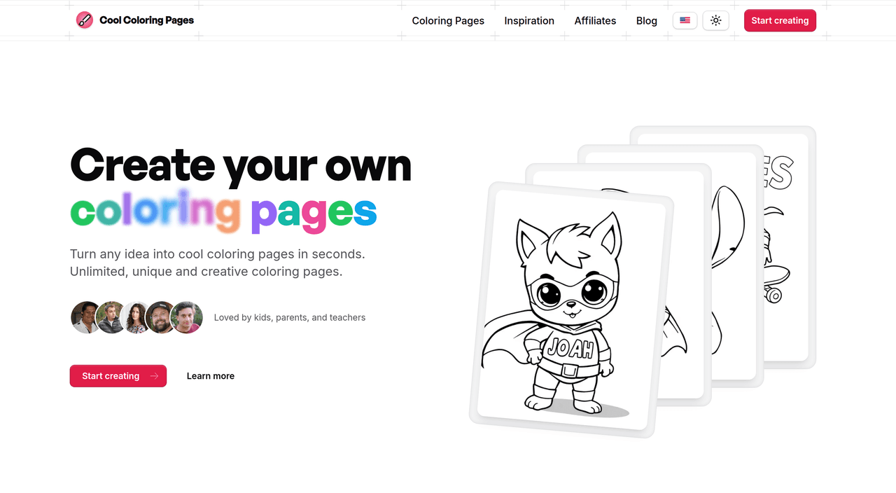 Screenshot of Cool Coloring Pages