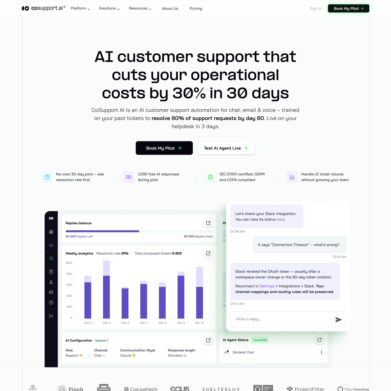 Screenshot of CoSupport AI