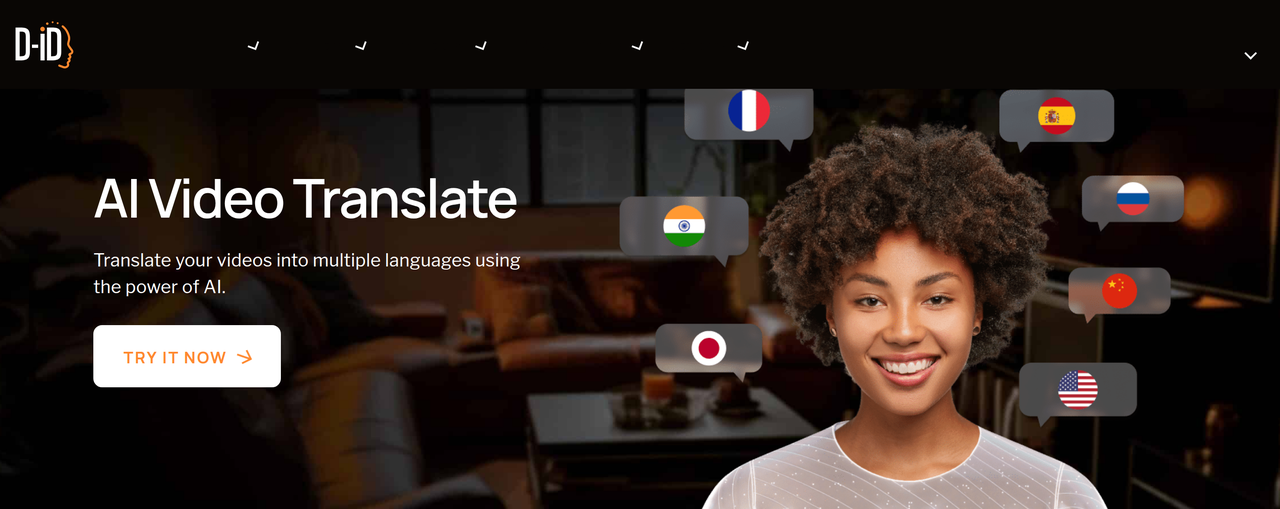 Screenshot of D-ID Video Translate