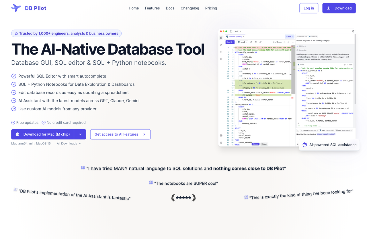 Screenshot of DB Pilot