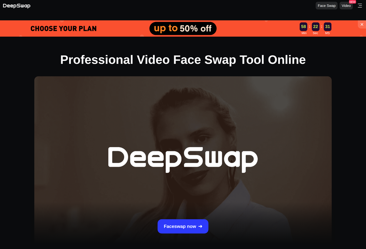 Screenshot of DeepSwap