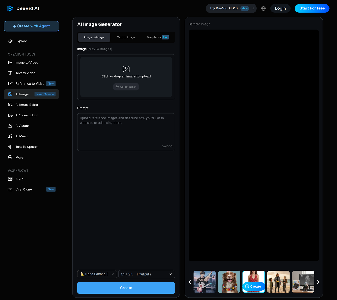 Screenshot of Deevid AI Image