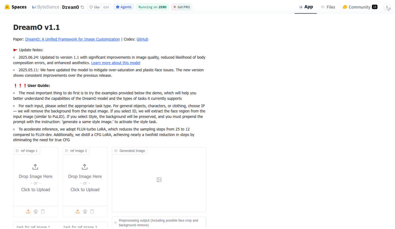 Screenshot of DreamO