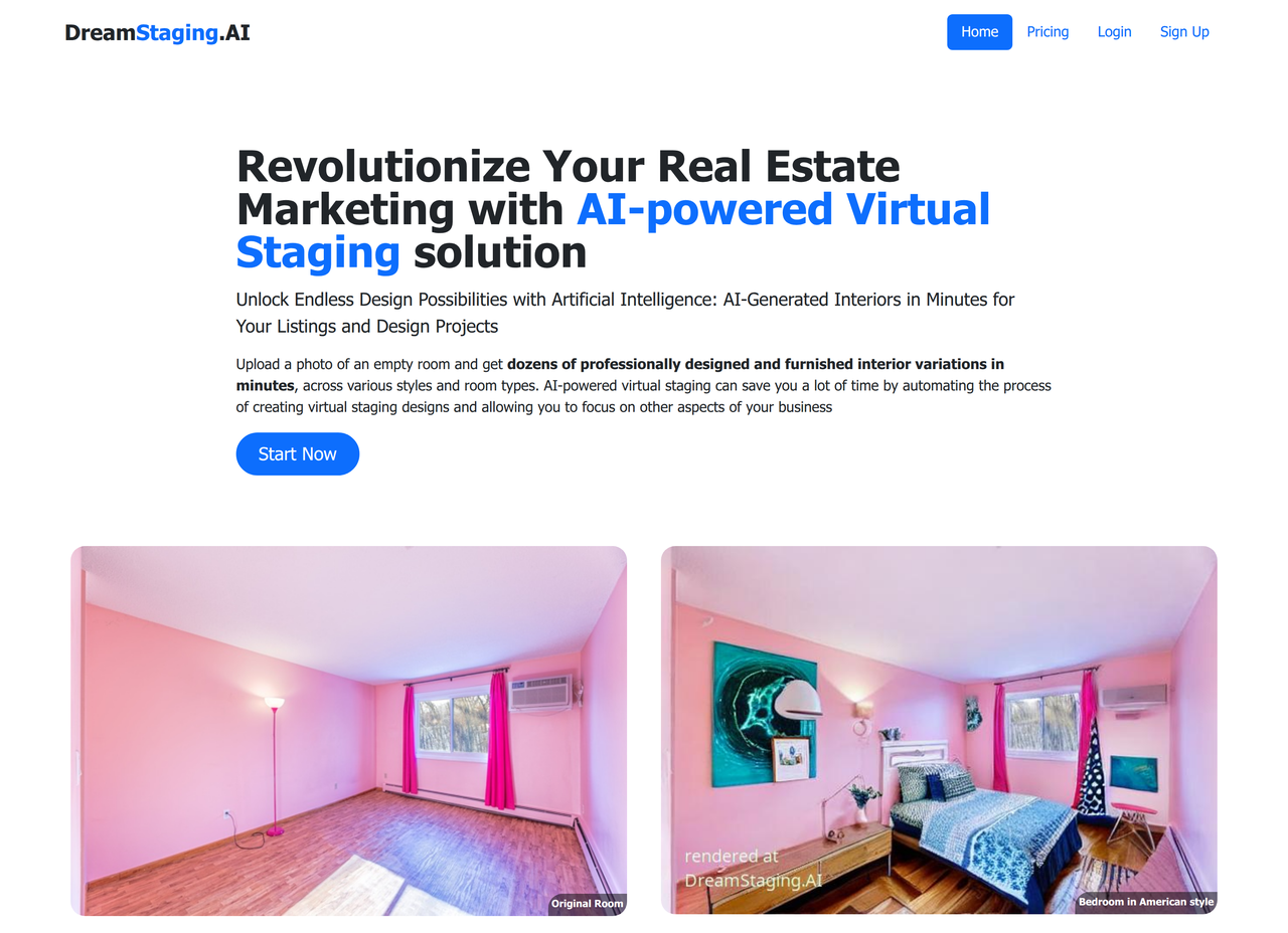 Screenshot of DreamStaging AI