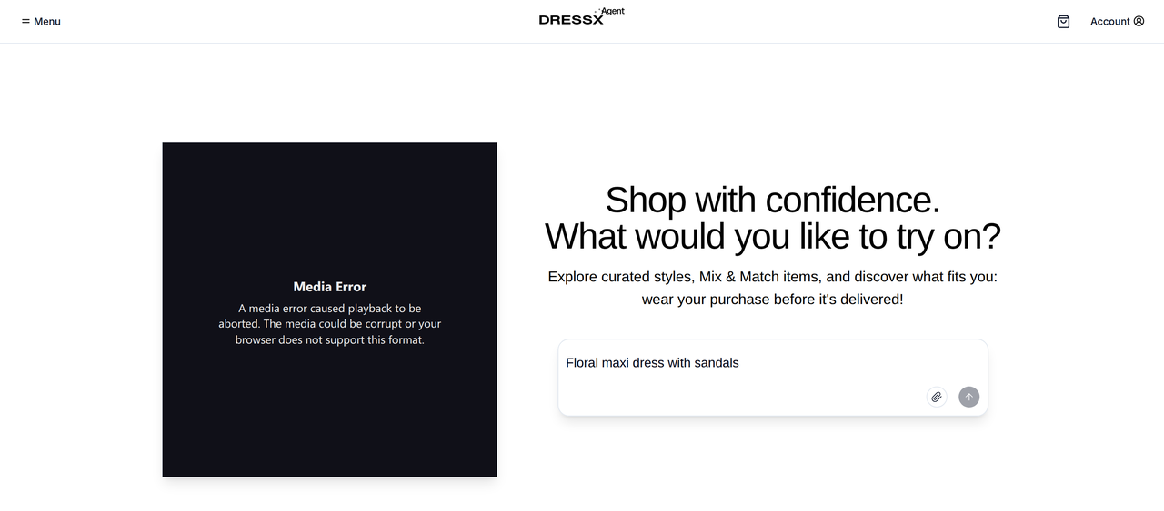 Screenshot of DRESSX.me