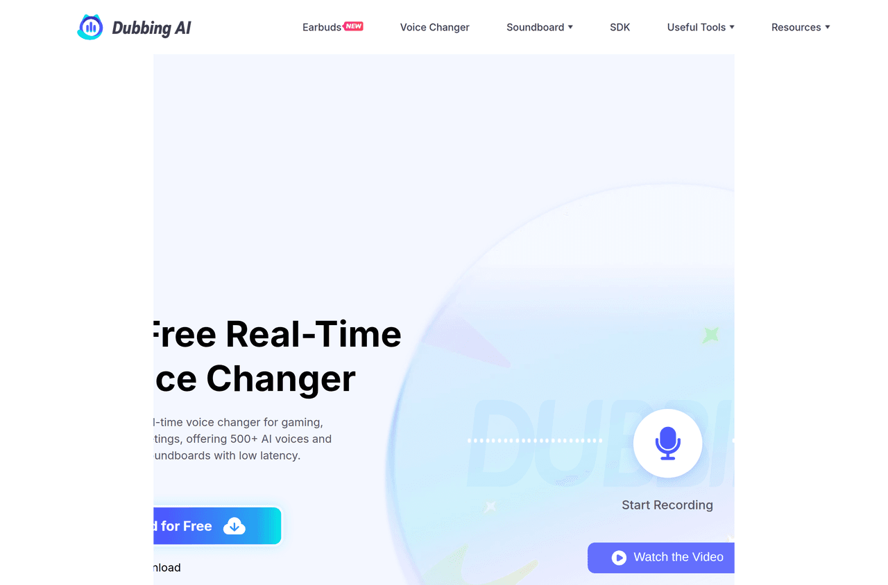 Screenshot of Dubbing AI