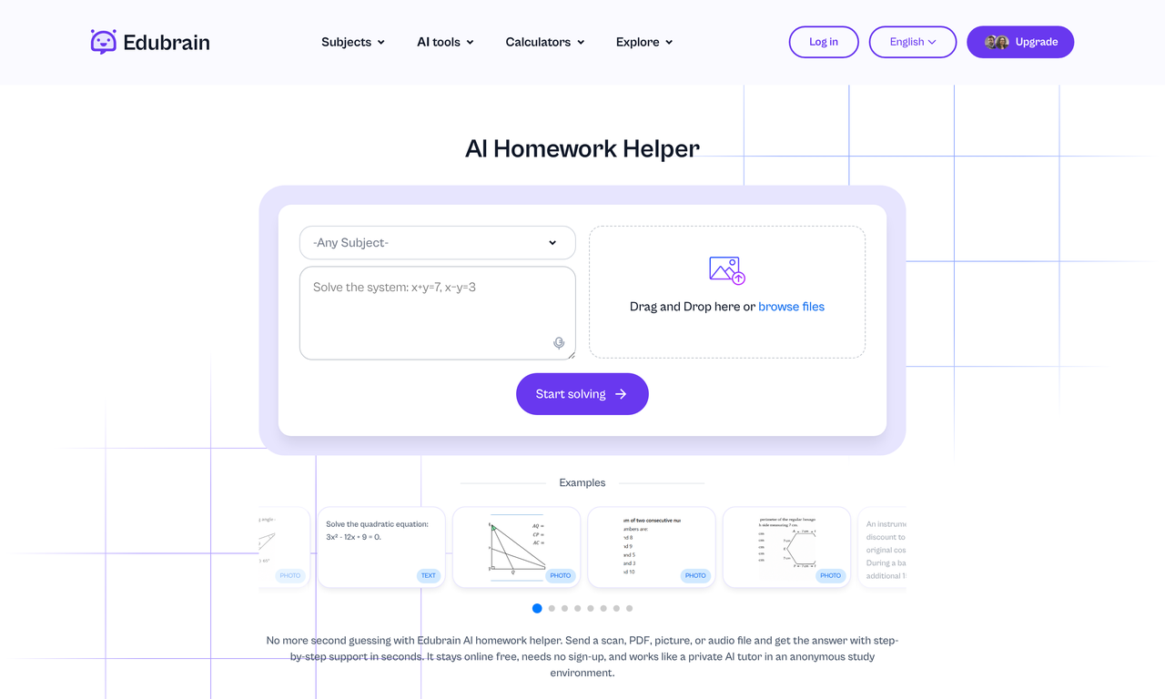 Screenshot of Edubrain AI